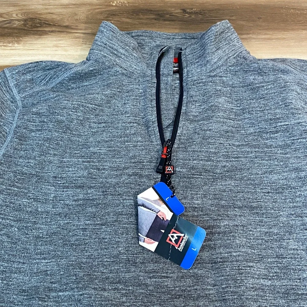 Avalanche Outdoor Supply Mens Quarter Zip Pullover Heather Grey Large NEW - Picture 3 of 8